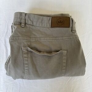 Peter Millar Pants Mens 36x30 Tan Chino Khaki Signature Sateen Five Pocket